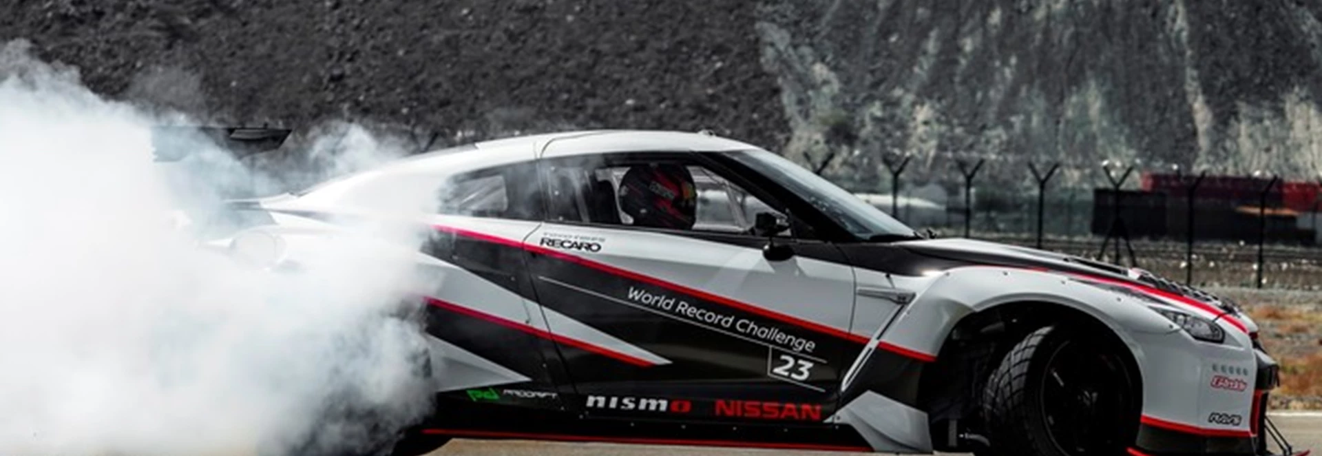 Watch the Nissan GT-R break 190mph world record drift 